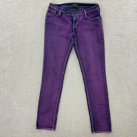 Southpole Jeans Womens 11 Purple Pink Denim Y2K 90s Skinny Slim - Picture 1 of 15